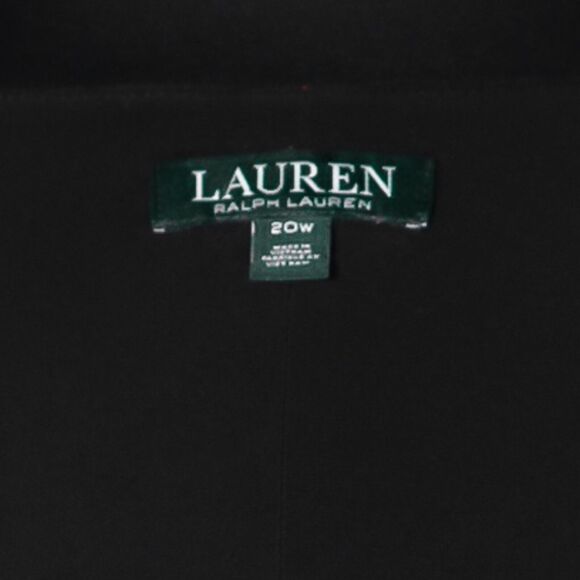 Ralph Lauren Women's Dress Black Red Floral Stretch Bell Sleeve Jersey Midi 20W - Picture 3 of 9